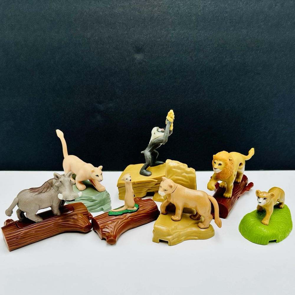 McDonalds 2019 Lion King Figures Toys Set of 7 Cake Toppers PVC Plastic 4”